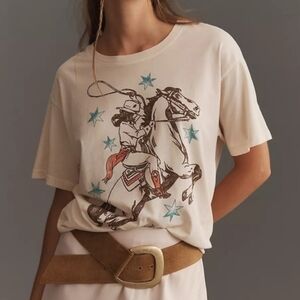 Anthropologie LETLUV Graphic Cowgirl Tee S